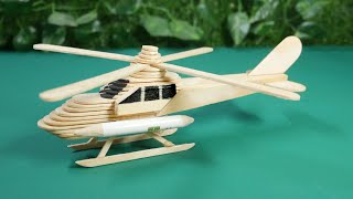 Handmade Army Helicopter using popsicle sticks ice cream - Amazing School project art crafts