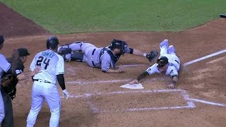 NYY@ARI: Castillo singles and Herrmann beats the tag