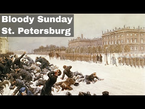 Who led the procession of workers on Bloody Sunday in Russia?