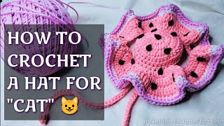 Tutorial Topi Kucing Rajut Mudah dan Simpel || How to Crochet a Cat Hat - Easy and Simple