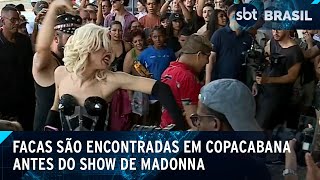 Show da Madonna: Facas são encontradas enterradas nos areias da praia | SBT Brasil (03/05/24)