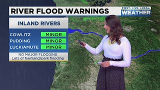 Heavy rains, snow melt cause overflowing rivers, flooding in Southwest Washington