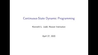 Projection methods I (Ken Judd Numerical Methods in Economics Lecture 19)