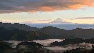 アクア撮影地の静岡市清水区吉原からの雲海と富士山（微速度撮影・タイムラプス）