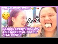 EATING EVERYTHING IN ALPHABETICAL ORDER CHALLENGE + MIGRATING TO CANADA?! 😭✈️🇨🇦 | Eunice Santiago