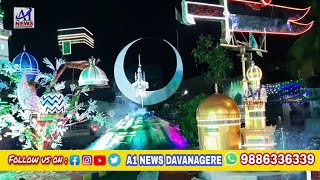 Eid milad un Nabi New Decoration Davangere  KTG NAGAR  TO BASHA NAGAR  |MILAD 2024 |