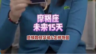 摩羯座，未来15天，感情如何突破\u0026怎样挽回