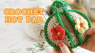 [Eng,4K] 손뜨개 주방장갑 (팟홀더 ,냄비받침,핫패드,냄비장갑) l CROCHET HOT PAD, POT HOLDER