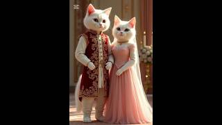 Cutest Royal Cat Couple Ever! Adorable White Kittens in Stunning Outfits | Viral Cute Cats Shorts