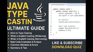 Java Type Casting Explained in 3 Mins 🔥 | Implicit vs Explicit | Core Java Tutorial
