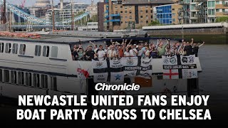 'GEORDIES IN THE CHAMPIONS LEAGUE!' 🎉 | Newcastle United fans on the party boat to Chelsea