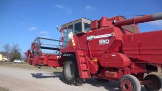 Massey Ferguson 550 Combine - Milan, Michigan - Harvest 2016