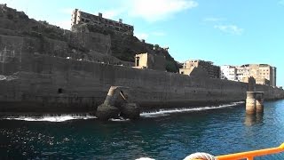 軍艦島クルーズ（2）高島ー軍艦島接岸2015/09/28