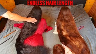 TWO BUNS, ENDLESS LENGTH — A RARE LONG HAIR REVEAL (SELLFY & PATREON PREVIEW)#hairplay #hair #haare