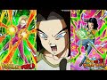 100% eza teq top android 18 level 10 links sticker effect dragon ball z dokkan battle