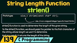String Length Function - strlen()