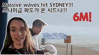 [AMWF] How We Play In A Huge Storm \u0026 6M waves! | International Couple Aussie Beach Vlog