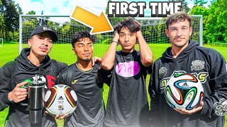 TEACHING A TIKTOK STAR HOW TO PLAY SOCCER!! *FIRST TIME*