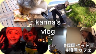 【vlog】愛犬と友達と過ごす1日🐶❣️|福岡ペット可スポット紹介