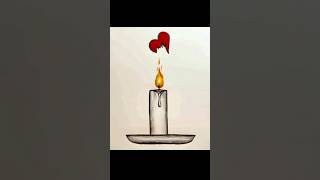 candle 🕯️heart 💔 drawing #art #shorts #brokencandle