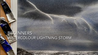 BEGINNERS THUNDER STORM SKY Beautiful Watercolor Landscape Painting Tutorial Watercolour techniques