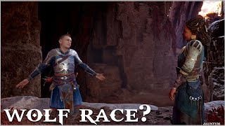 Atreus (Loki) turns into a wolf to race with Angrboda (God of War Ragnarok)