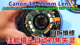 Canon Lens 18-55mm Autofocus Jammed Disassembly DIY Repair 佳能镜头自动对焦失灵 自拆维修｜RicLim