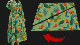 🔥The easiest way to sew a stylish dress💃Sew  a Beautiful Dress in 10 minutes So Easy Pattern