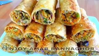 Very interesting vegetable rolls! Bangladeshi Vegetable Roll Recipe Bangla