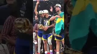 Steph Curry's teammates gave him their own MVP chants when he got his Finals MVP 🏆
