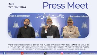 Press Meet || December 2024 || JIH Markaz