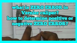 What is zero error of vernier caliper? How to determine zero error in vernier caliper?