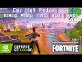 GT 1030 OC | Fortnite | Performance Mode - 1080p, 900p, 720p, 540p, 360p - Epic, High, Medium, Low