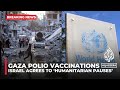 WHO says Israel agrees to 3 days of pause in fighting for polio campaign in Gaza