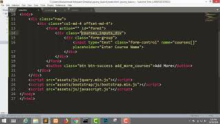 How to append a table using JQuery | add remove input fields
