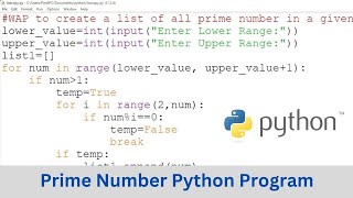 How to Write a Python Program to Generate All Prime Numbers in a Given Range - CSE GYAN Tutorials