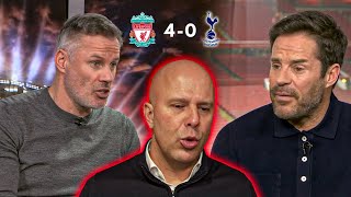 Liverpool vs Tottenham 4-0 Arne Slot \u0026 Van Dijk reaction to reaching the Final 🔥 and Interviews