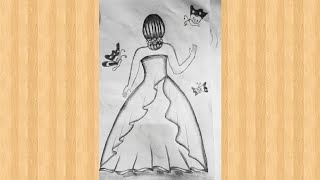 how to draw a girl with butterflies-pencil drawing/easy drawing butterfly girl/drawing for beginners