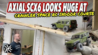 Axial SCX6 Looks Huge On The Indoor Track at Crawler Space RC