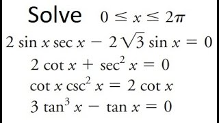 Grade 12 Advanced Functions - Solving Quadratic Trig Equation (ch 7.6)