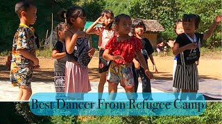 Hip hop dancing performed by the kids from section 2 in camp 1. The red one is the best dancer