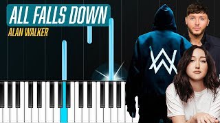 Alan Walker - "All Falls Down" Piano Tutorial - Chords - How To Play - Cover