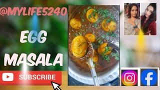 EGG MASALA (HOME MADE RECIPE) #video #@mylife5240