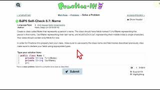 Java Practice It | Self-Check 8.7: Name | classes, encapsulation, instance methods