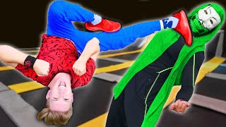 CWC vs HACKERS TRAMPOLINE BATTLE ROYALE to Find Daniel's Last Name! Last to Leave Wins Challenge!