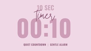 ⌛ 10 Second Quiet Countdown Timer ⏰ Gentle Alarm 💗 Aesthetic Pastel Pink