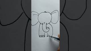 easy drawing | how to draw an elephant #easy #drawing #elephant