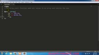PHP array sum Function