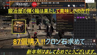 鍛冶屋の輝く箱は果たして美味しいのか⁉クロン石は何個出るのか⁉87個購入‼【黒い砂漠PC】