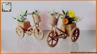 Jute thread cycle craft ideas/home decoration ideas